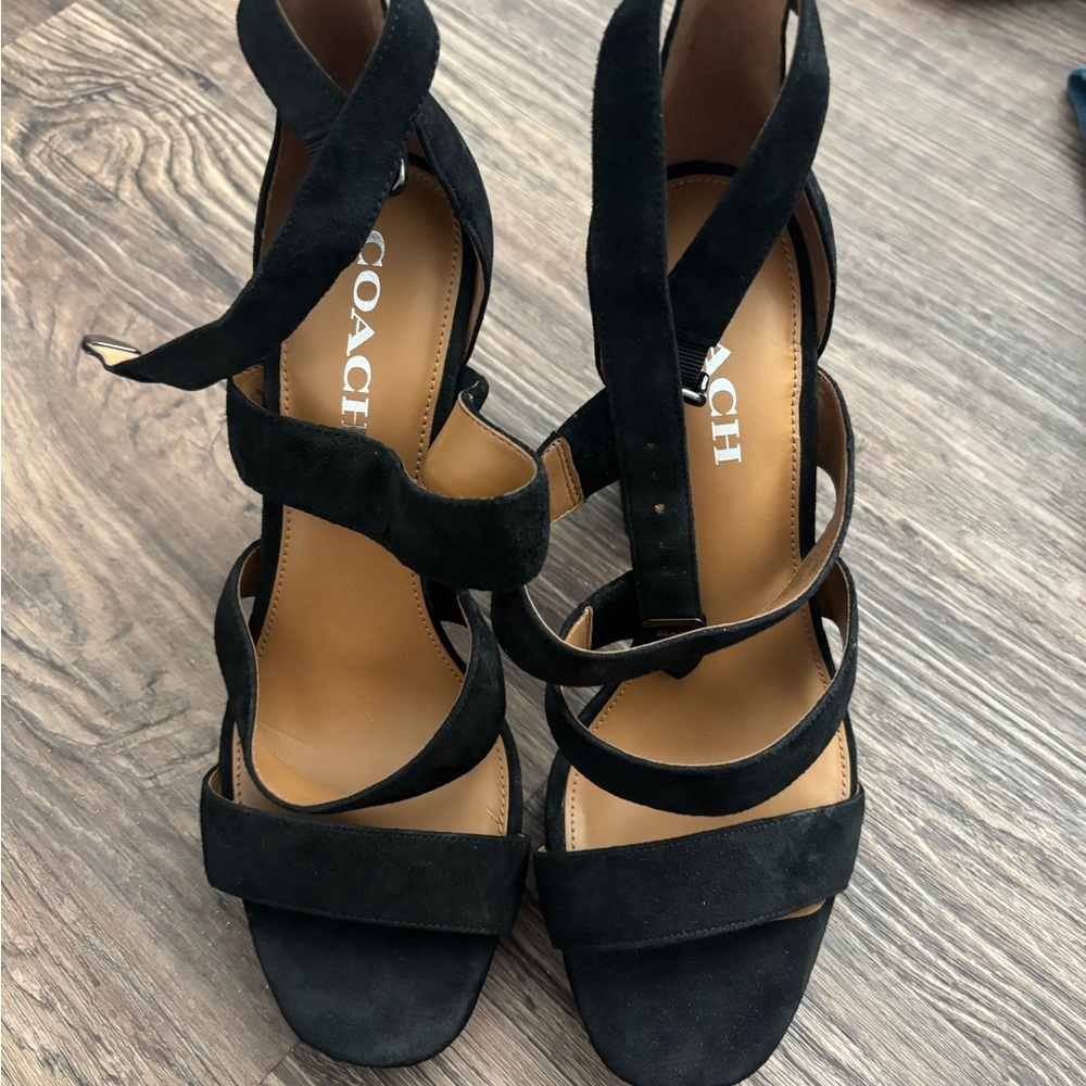 Coach Women's Black Strappy Sandals